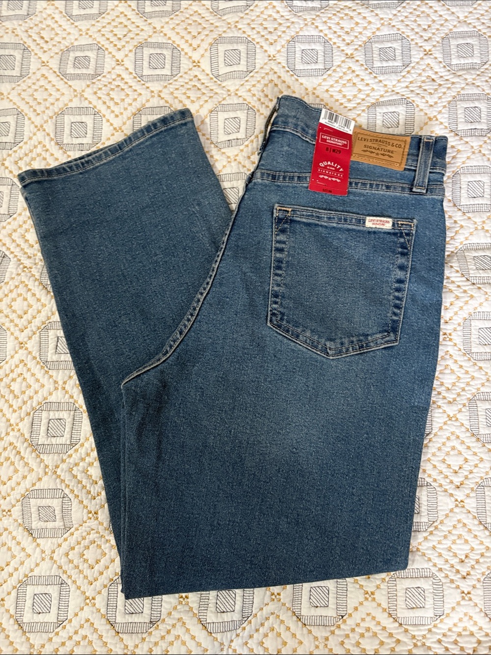 Levi's women’s high rise straight Mid-Blue Straight Jeans